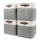 Bagnizer 13x13 Cube Storage Bins Collapsible Fabric Storage Box 4 Pack Closet Baskets with Handles for Organizing Shelf Toys Clothes Home Office Nursery GreyWhite