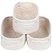 CubesLand Rectangle Woven Cotton Rope Organizer Small Rainbow Basket for Kids Baby Pets Toys Shelves Storage
