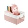 LordCom Storage Bins with Sturdy Cotton Handles1 Pack Fabric Storage Baskets for Organizing use for Office Home Book Clothes Toys Closet Boxes Small PinkWhite 122x83x63 inches