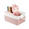 LordCom Storage Bins with Sturdy Cotton Handles1 Pack Fabric Storage Baskets for Organizing use for Office Home Book Clothes Toys Closet Boxes Small PinkWhite 122x83x63 inches