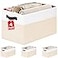 Criusia 4 Pack Baby Clothes Organizer Bins Fabric Collapsible Storage Baskets with Handles Odorless Storage Bins for Toy Clothes Nursery Kids Room Playroom Classroom 14L10W95H