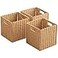 ChubanCraft Foldable Storage Baskets with Handles Paper Rope Storage Baskets Rectangle Collapsible Hand Woven Storage Cubes Bins for Organizing Shelves Living Room Bedroom Pantry 3 11 x 11 x 11