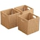 ChubanCraft Foldable Storage Baskets with Handles Paper Rope Storage Baskets Rectangle Collapsible Hand Woven Storage Cubes Bins for Organizing Shelves Living Room Bedroom Pantry 3 11 x 11 x 11