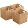 ChubanCraft Foldable Storage Baskets with Handles Paper Rope Storage Baskets Rectangle Collapsible Hand Woven Storage Cubes Bins for Organizing Shelves Living Room Bedroom Pantry 3 11 x 11 x 11