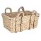 Household Essentials Large Rectangular Floor Storage Basket with Braided Handles Light Brown