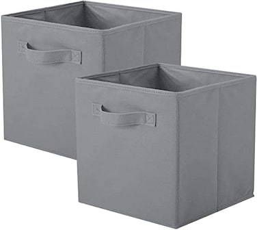 ShellKingdom Storage Bins Foldable Fabric Storage Cubes And Cloth Storage Organizer Drawer For Closet And Toys Storage 2 Pack Gray