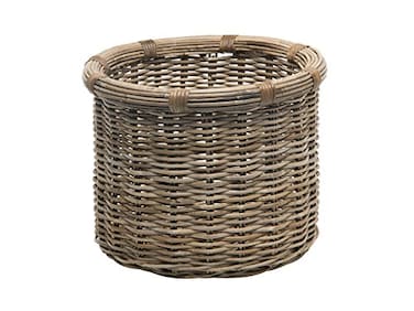 Kouboo KOUBOO Rattan Kobo Round Log Storage Basket GrayBrown