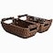 StorageWorks Handwoven Small Wicker Baskets Round Paper Rope Storage Baskets with Wooden Handles Dark Brown 2Pack