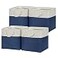 Temary Fabric Storage Cubes for Organizing 4Pack Blue Fabric Storage Basket 12 Inch Cube Storage Bins with Handles for Organizing Toys Shelf Baskets for Home Office Closet WhiteBlue