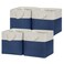 Temary Fabric Storage Cubes for Organizing 4Pack Blue Fabric Storage Basket 12 Inch Cube Storage Bins with Handles for Organizing Toys Shelf Baskets for Home Office Closet WhiteBlue