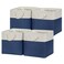 Temary Fabric Storage Cubes for Organizing 4Pack Blue Fabric Storage Basket 12 Inch Cube Storage Bins with Handles for Organizing Toys Shelf Baskets for Home Office Closet WhiteBlue