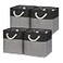 Temary Storage Baskets 4 Pack Fabric Storage Cubes Basket for Organizing Collapsible Cloth Baskets with Handles for Shelves Home Closet BlackGray