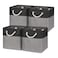 Temary Storage Baskets 4 Pack Fabric Storage Cubes Basket for Organizing Collapsible Cloth Baskets with Handles for Shelves Home Closet BlackGray