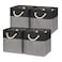 Temary Storage Baskets 4 Pack Fabric Storage Cubes Basket for Organizing Collapsible Cloth Baskets with Handles for Shelves Home Closet BlackGray