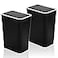 Fasmov Trash Can 2 Pack 75 Liter 2 Gallon Plastic Garbage Container Bin with Press Top Lid Garbage Can Waste Basket for Kitchen Bathroom Living Room Office Narrow Place Black