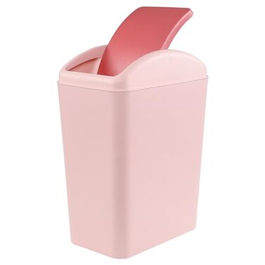 Nicesh 45 Gallon Trash Can with Swing Lid Plastic Swing Top Trash Can Pink