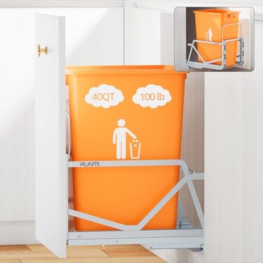 RUNMI Pull Out Trash Can Under Cabinet Kit with SoftClose SlidesUnder Sink Trash Can Pull Outfor KitchenSink DrawerRequires Minimum Cabinets Opening 12 W X 18 DGarbage Can Not Included