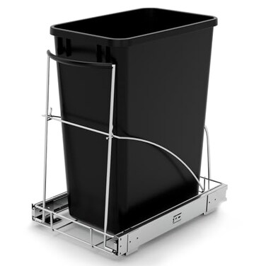 Tanamu Pull Out Trash Can Under CabinetUnder Sink Slide Out Garbage for KitchenRequires 13 W X 18 D Minimum CabinetsNot Included CanChrome Adjustable for 710 Gal Can