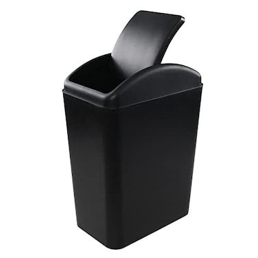 Begale 45 Gallon Plastic Swing Top Trash Can 1Pack Swing Kitchen Garbage Bin Black