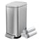 KUK Slim Bathroom Trash Can with Lid 26 Gallon 10 L Stainless Steel Step Small Garbage Can with Removable Inner Bucket Soft Close AntiFingerprint Finish Silver