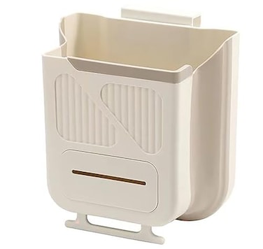YIKANGHENG Foldable Hanging Trash Can 85 Inch x 8 Inch x 472 Inch White Plastic Kitchen Waste Bin M