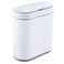 ELPHECO Bathroom Trash Can with lid 25 Gallon Waterproof Sensor Trash Bin 10 Liter Motion Sensor Trash Can Slim Garbage Bin Bathroom Decor White with Grey Trim