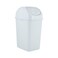 Superio Kitchen Trash Can with Swing Top Lid 9 Gallon Slim Waste Bin 37 Qt Sturdy Plastic Garbage Can Medium Recycling Bin for Office Bathroom Under Counter Dorm Bedroom White