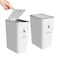 XPIY Trash Can with Lid 2 Pack 4 Gallons15 Liters Garbage Can with Press Top Small Trash Can Dog Proof Plastic Trash Bin Waste Basket for BathroomKitchenBedroomOffice 2 White
