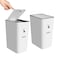 XPIY Trash Can with Lid 2 Pack 4 Gallons15 Liters Garbage Can with Press Top Small Trash Can Dog Proof Plastic Trash Bin Waste Basket for BathroomKitchenBedroomOffice 2 White