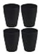 Feisco Small Trash CanPlastic Round Bathroom Wastebasket Garbage Can for Bathroom Bedroom Kitchen Office Black Pack of 4