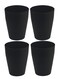 Feisco Small Trash CanPlastic Round Bathroom Wastebasket Garbage Can for Bathroom Bedroom Kitchen Office Black Pack of 4