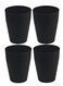 Feisco Small Trash CanPlastic Round Bathroom Wastebasket Garbage Can for Bathroom Bedroom Kitchen Office Black Pack of 4