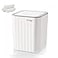 SUBEKYU 06 Gal Mini Desktop Trash Can with Lid Small Square Countertop Garbage Bin Plastic Tiny Tabletop Wastebasket for OfficeKitchenCoffee Table White
