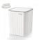 SUBEKYU 06 Gal Mini Desktop Trash Can with Lid Small Square Countertop Garbage Bin Plastic Tiny Tabletop Wastebasket for OfficeKitchenCoffee Table White
