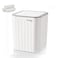 SUBEKYU 06 Gal Mini Desktop Trash Can with Lid Small Square Countertop Garbage Bin Plastic Tiny Tabletop Wastebasket for OfficeKitchenCoffee Table White