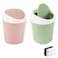SITAKE 2 Pcs Plastic Mini Wastebasket Trash Can with 120 Trash Bags Tiny Desktop Waste Garbage Bin with Swing Lid for Home Office Kitchen Vanity Tabletop Bedroom Bathroom Green Pink