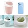 SITAKE 2 Pcs Plastic Mini Wastebasket Trash Can with 120 Trash Bags Tiny Desktop Waste Garbage Bin with Swing Lid for Home Office Kitchen Vanity Tabletop Bedroom Bathroom Green Pink