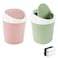 SITAKE 2 Pcs Plastic Mini Wastebasket Trash Can with 120 Trash Bags Tiny Desktop Waste Garbage Bin with Swing Lid for Home Office Kitchen Vanity Tabletop Bedroom Bathroom Green Pink