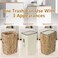 Trongee Boho Trash Can with Lid for Bathroom26 Gallon Small Rattan Garbage Can with Press Top LidWoven Wastebasket and Hamper 2 in 1 Wicker Trash Basket for BathroomKitchenLiving RoomBedroom