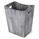 BTY Farmhouse Wooden Trash Can Small Square Wastebasket Garbage Container Bin Holder Rustic Torched Home Kitchen Office Trash Cans with Handle for Living Room Dorm Gray Green