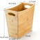 TOPZEA Bamboo Waste Basket Rectangular Narrow Trash Can with Handle Wastebasket Waste Bin Garbage Can for Bathroom Bedroom Office and Home 105 x 57 x 1025