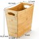 TOPZEA Bamboo Waste Basket Rectangular Narrow Trash Can with Handle Wastebasket Waste Bin Garbage Can for Bathroom Bedroom Office and Home 105 x 57 x 1025