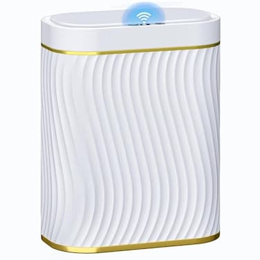 steo spce Automatic Motion Sensor Bathroom Small Trash Can with Lid 26 Gallon Touchless Slim Garbage Can Smart Waterproof Trash Bin for Bedroom Restroom Living Room Office