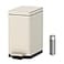Mbillion Bathroom Trash Can with LidStainless Steel Step Slim Garbage CanMetal Wastebasket10L26 Gallon Rectangle Pedal Trash Bin for Narrow Office Kitchen Bedroom ToiletSoft Close White