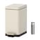 Mbillion Bathroom Trash Can with LidStainless Steel Step Slim Garbage CanMetal Wastebasket10L26 Gallon Rectangle Pedal Trash Bin for Narrow Office Kitchen Bedroom ToiletSoft Close White