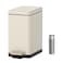 Mbillion Bathroom Trash Can with LidStainless Steel Step Slim Garbage CanMetal Wastebasket10L26 Gallon Rectangle Pedal Trash Bin for Narrow Office Kitchen Bedroom ToiletSoft Close White