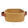 ABenkle Small Storage Basket Mini Baskets Cute Rope Woven Baskets for Organizing Square Shelf Storage with Handle Boho Decorative Toy Bin for Nursery Spa Empty Gift Basket XS Brown
