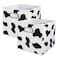 ANMINY 2PCS Cow Print Storage Cubes 11 Inch Cute Storage Box Baskets with Handles Washable Foldable Cotton Linen Fabric Small Storage Bins for Desktop Closet Shelf Organizer Container Home Office