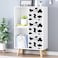 ANMINY 2PCS Cow Print Storage Cubes 11 Inch Cute Storage Box Baskets with Handles Washable Foldable Cotton Linen Fabric Small Storage Bins for Desktop Closet Shelf Organizer Container Home Office