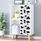 ANMINY 2PCS Cow Print Storage Cubes 11 Inch Cute Storage Box Baskets with Handles Washable Foldable Cotton Linen Fabric Small Storage Bins for Desktop Closet Shelf Organizer Container Home Office